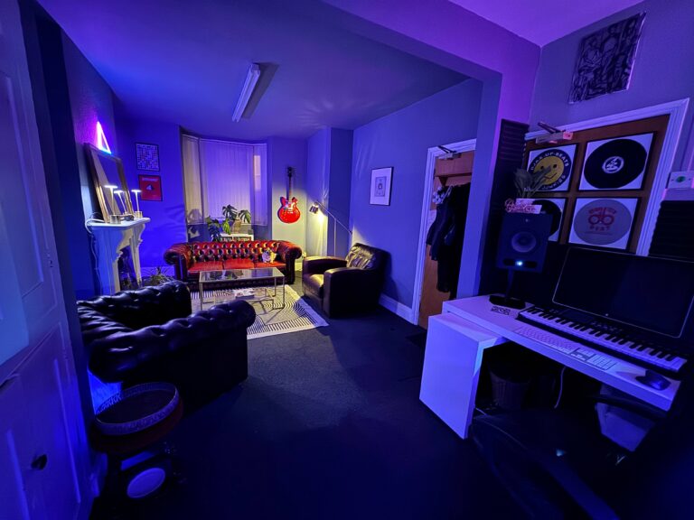 Studio lounge with sofas at Drop Studios, Long Buckby
